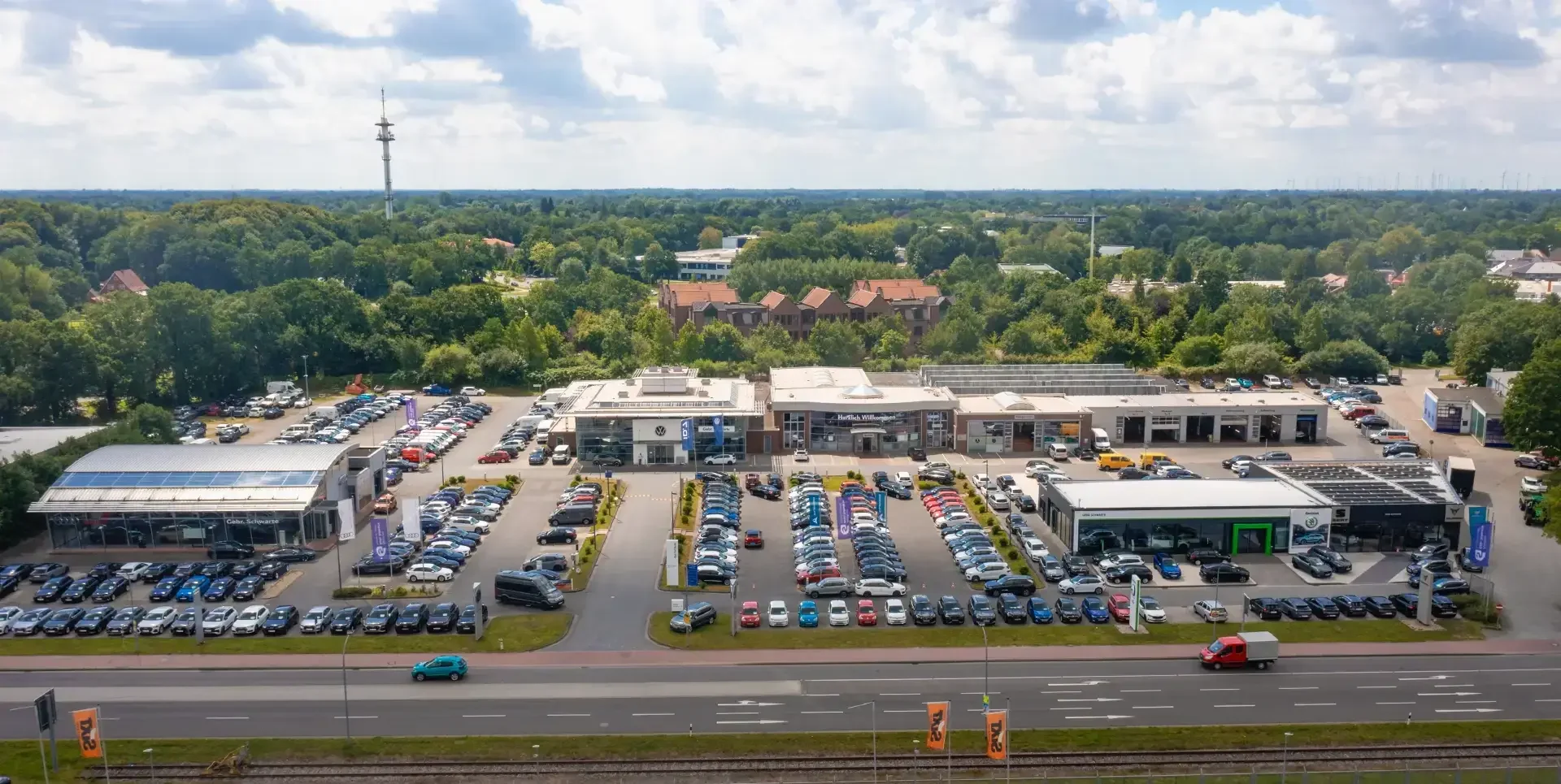 Autohaus Gebr. Schwarte in Aurich aus der Vogelperspektive
