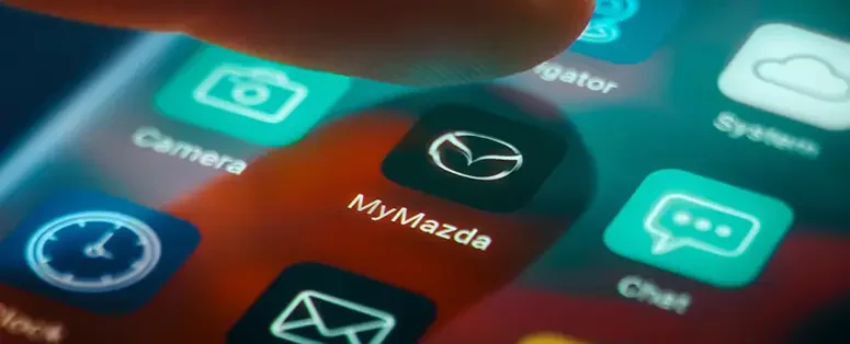 MyMazda App auf einem Smartphone Menü